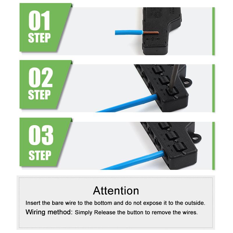 Quick Connect Low Voltage Wire Splitter Distribution Block 3/6 Port Out Line Splitter For Lighting Led Strip Connection Terminal
