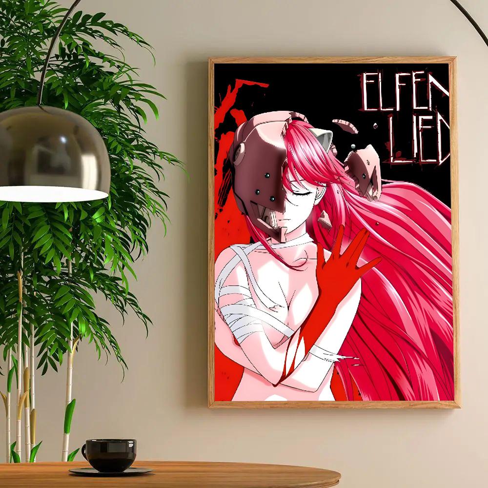 1pc Hot Classic Japanese Retro Elfen Lied Anime Poster HD Posters Home Room Bar Cafe Decor Art Wall Painting Picture