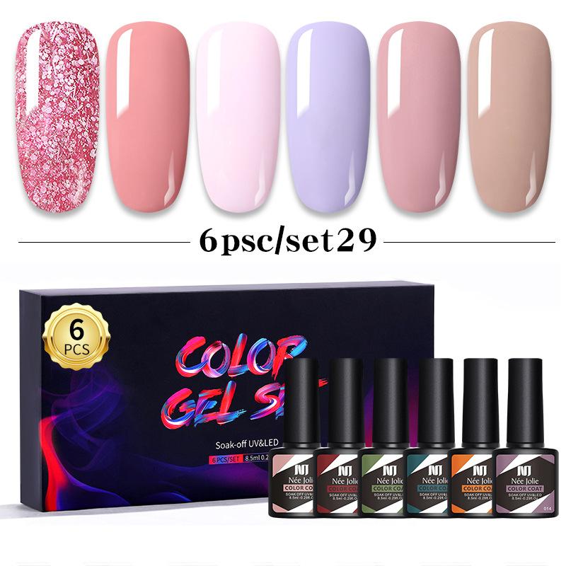 Nail Polish Glue Set 8Ml 6 Bottles Boxed Nail Art Barbie Glue Japanese Nail Color Glue Phototherapy Glue