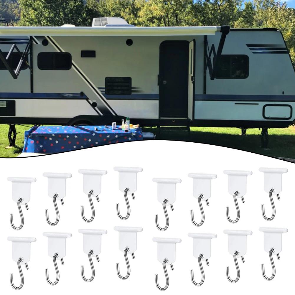 

16 шт. Крючки для тента RV S-ОБРАЗНЫЕ Крючки для канта Кемпинговый крючок для канта Универсальные аксессуары для каравана, кемпера белый