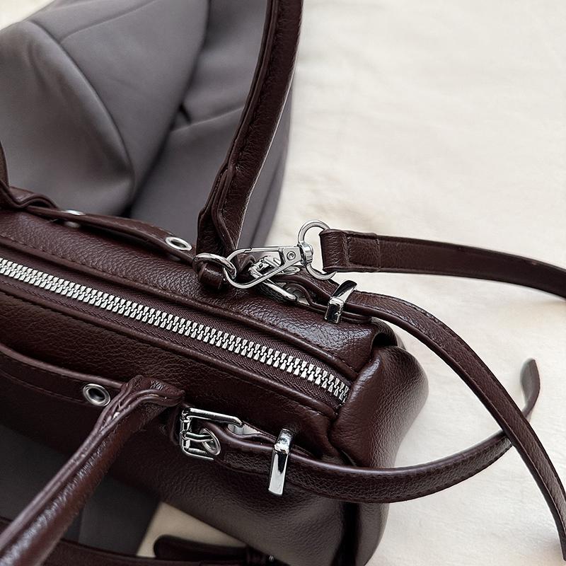 Elegant PU Handbag for Women Classic Barrel Shape Design with Dual Handles and Adjustable Shoulder Strap