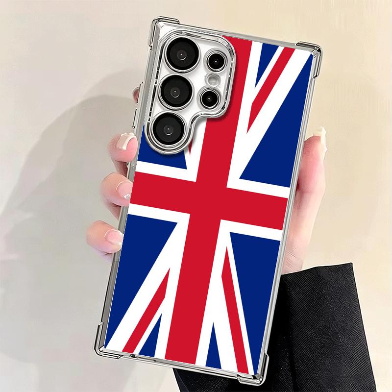 Union Jack England UK Flag Soft Phone Case For Samsung Galaxy S26 Ultra S25 Edge S24 FE S23 Plus S22 S21 + S20 Plating Anti-Fall