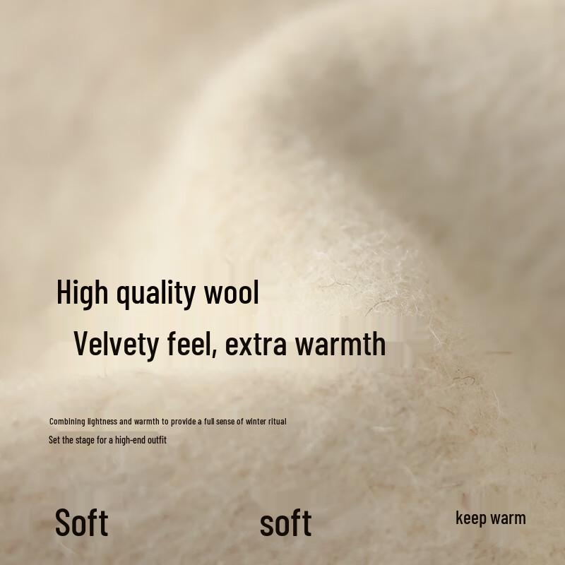 VICTORIA&VERA Women's Fox Fur Collar Wool Long Coat