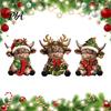 Modern Resin Statues for Home 3Pcs Christmas Highland Cow Figurine, Yak with JOY Letter Sign, Small Ornaments Bookshelf Farmhouse Tabletop Ornaments,