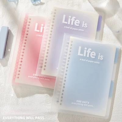 A5 B5 Transparentes Notizbuch mit losen Blättern, Farbverlauf, Notizblock, Tagebuch, Notizbuch für Mittelschüler