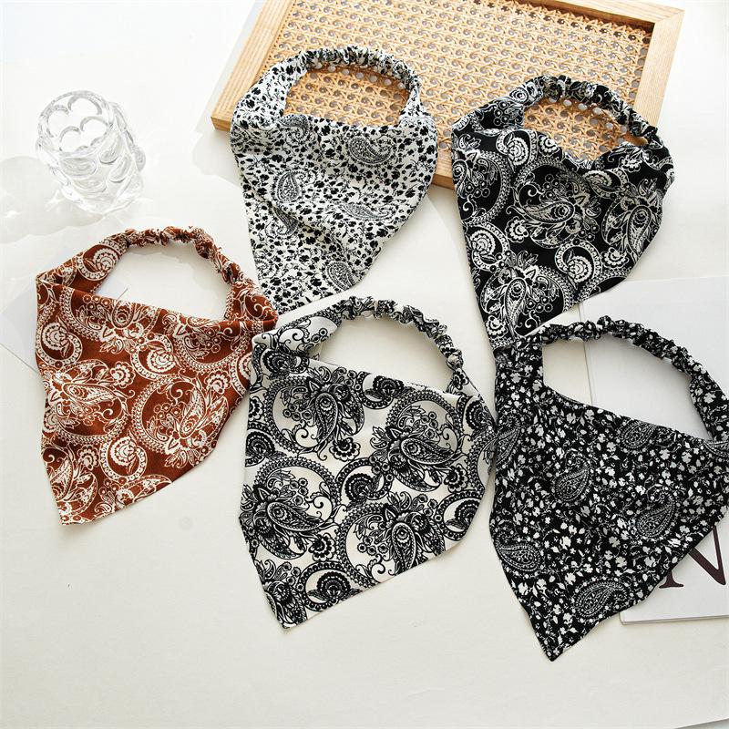 Paisley Elastic Headband Muslim Hijab Hair Band Women's Turban Vintage Head Wrap Hair Accessory