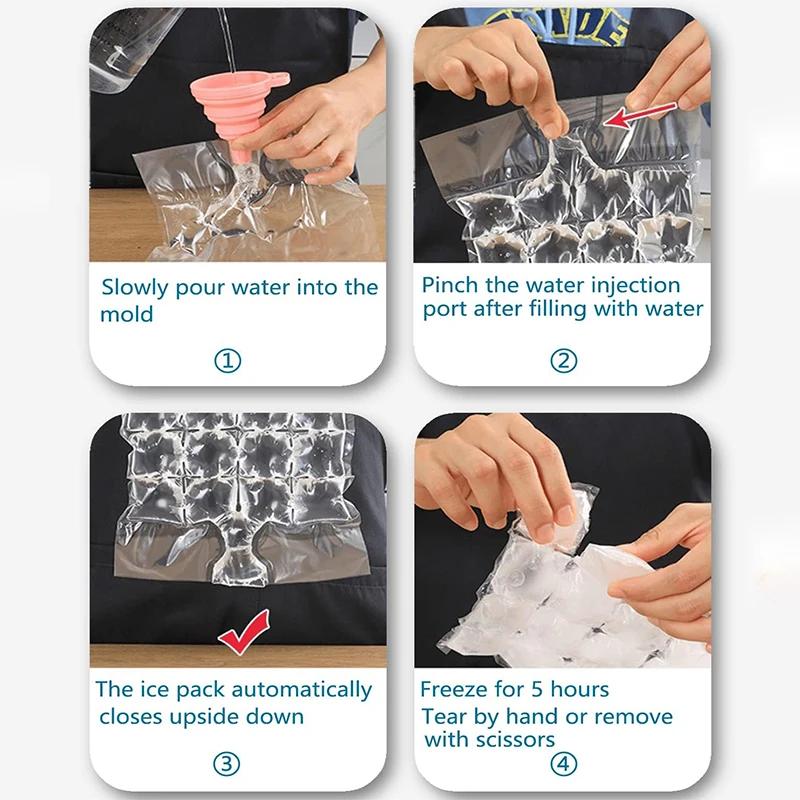 10-300 Stück Einweg-Eisbeutel mit Selbstversiegelung für selbstgemachte Eiswürfel Sommer Gefrierschrank Eisform Wiederverwendbare Wasserfüll-Eiswürfelform
