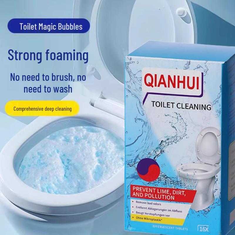 Effervescent Toilet Cleaning Tablets with Long-lasting Fragrance, Descaling, Yellow Stain & Odor Remover.