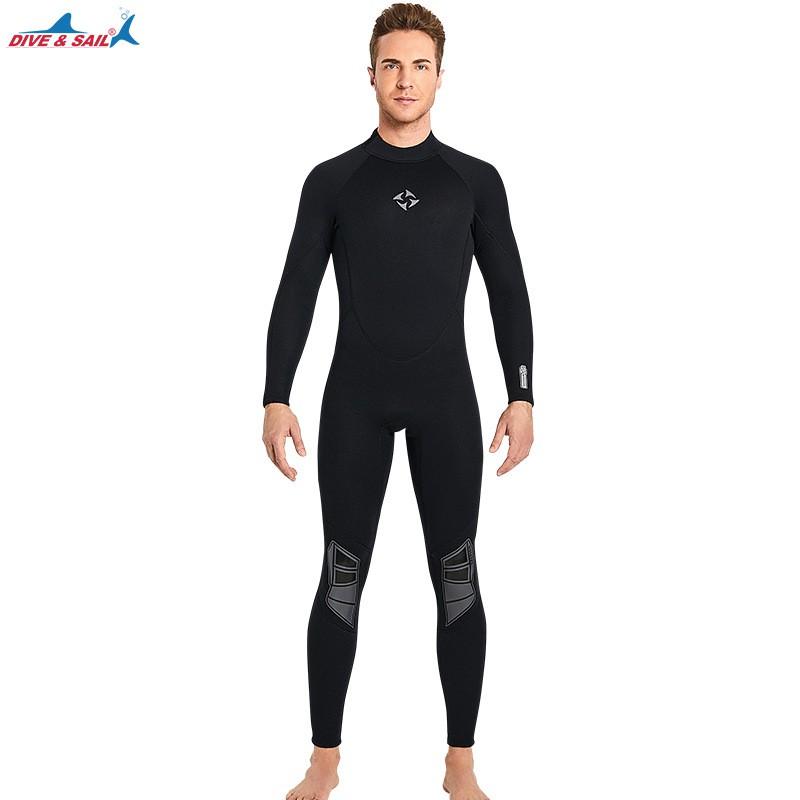 

3mm Diving Suit Men s Long-sleeved Thermal One-piece Women s Large-size Cold-proof Snorkeling Surfing Swimsuit XS