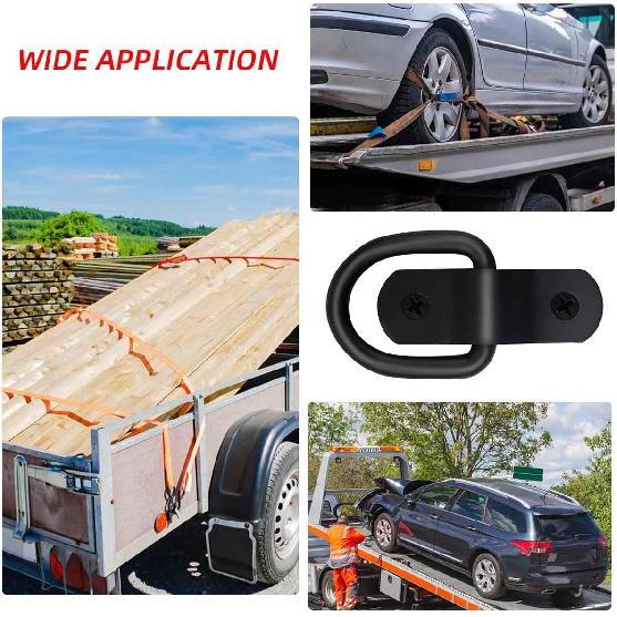 4 Pack D Rings Tie Down Anchors Heavy Duty Tie Down Hooks For Truck Bed Bracket Trailer Tie Downs D-Ring Anchor D Lashing Ring For Cargo Trailers