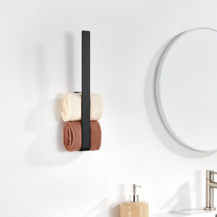 Porte-serviettes - Multifonctionnel - Alliage d'aluminium - 40 cm - Noir - Contemporain