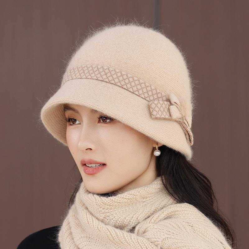 

Капелюх для літніх жінок Осінньо-зимовий Мамин вовняний капелюх Флісовий теплий капелюх-відро В язаний капелюх-відро only hats