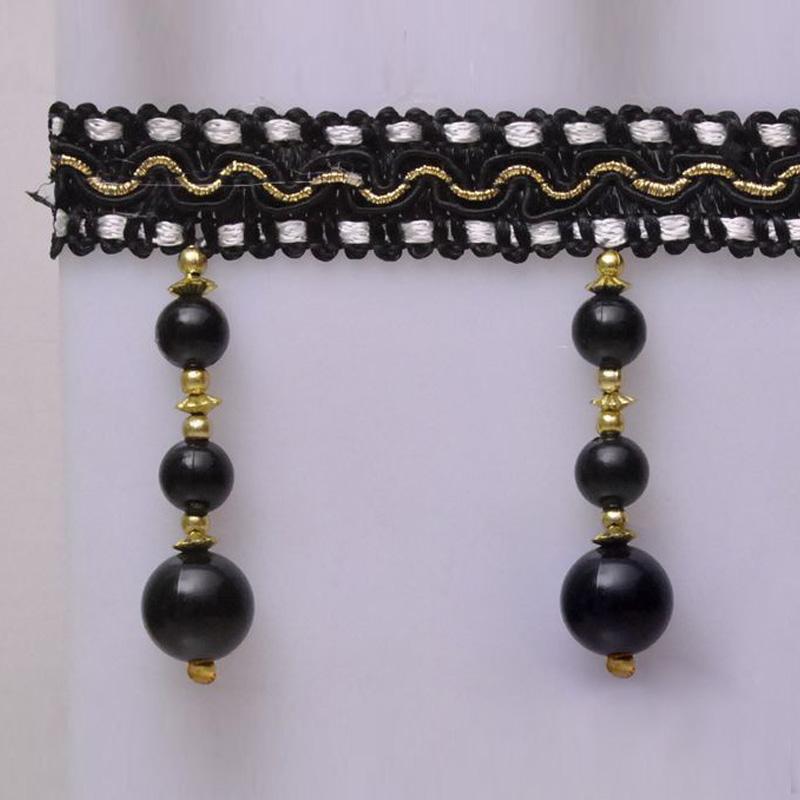 11 Meter Gardinband Pärlförsedd Hänge Spetsband Tofs Pärlfrans Gardintillbehör Möbeldekorationsband DIY Syhantverk