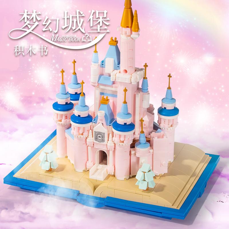 Dream Pink Castle Princess Girls Set City Diy Puzzle Model Building Blocks Bricks Toys For Children Kids Adult Gift
