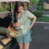 Popular Ice Silk Pajamas Summer Suit Short-Sleeved Thin Girl Loungewear Can Be Worn Outside