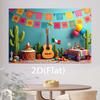 Bannière de fête festival mexicain 2D - Facile à accrocher - Décoration de fond d'anniversaire mexicain