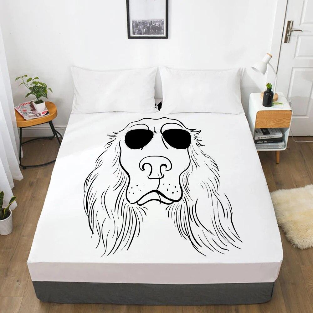 Mattress Cover Fitted Sheet With Elastic Band Bed Sheets Bedding Linens Queen King Size Bedsheet 90/150/160X200CM Black Horse