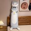 Adorable Animal Series Long Plush Body Pillow Bear Bunny With Checkered Bandanas And Cute Faces Soft Decor Cuddly Toy