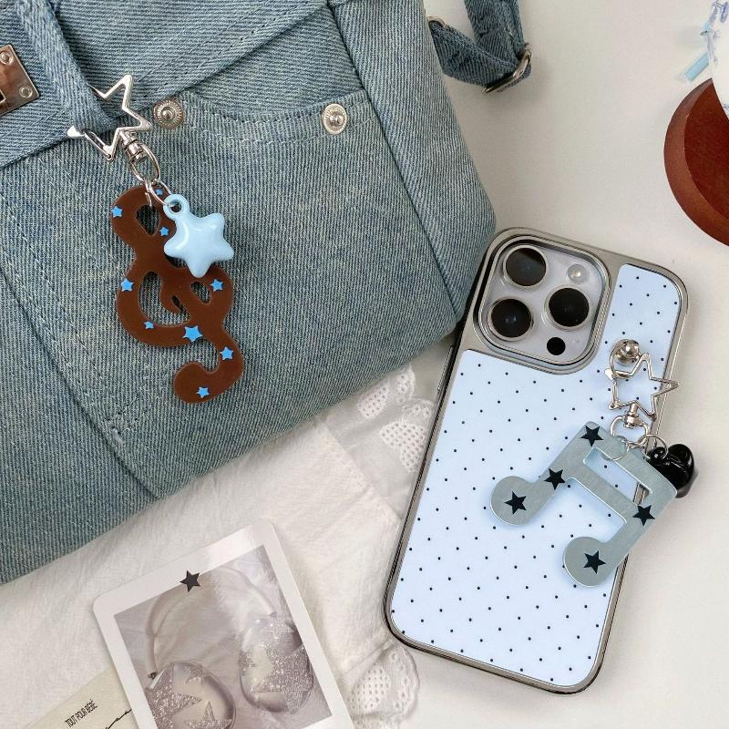 Creative Music Note Acrylic Keychain Star Design Backpack Hanging Ornament Cute INS Fashion Accessory