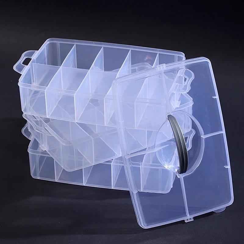 3 Tiers Transparent Plastic Makeup Organizer Jewelry Storage Box Removable Storage Case Toys Organizer Finishing Box
