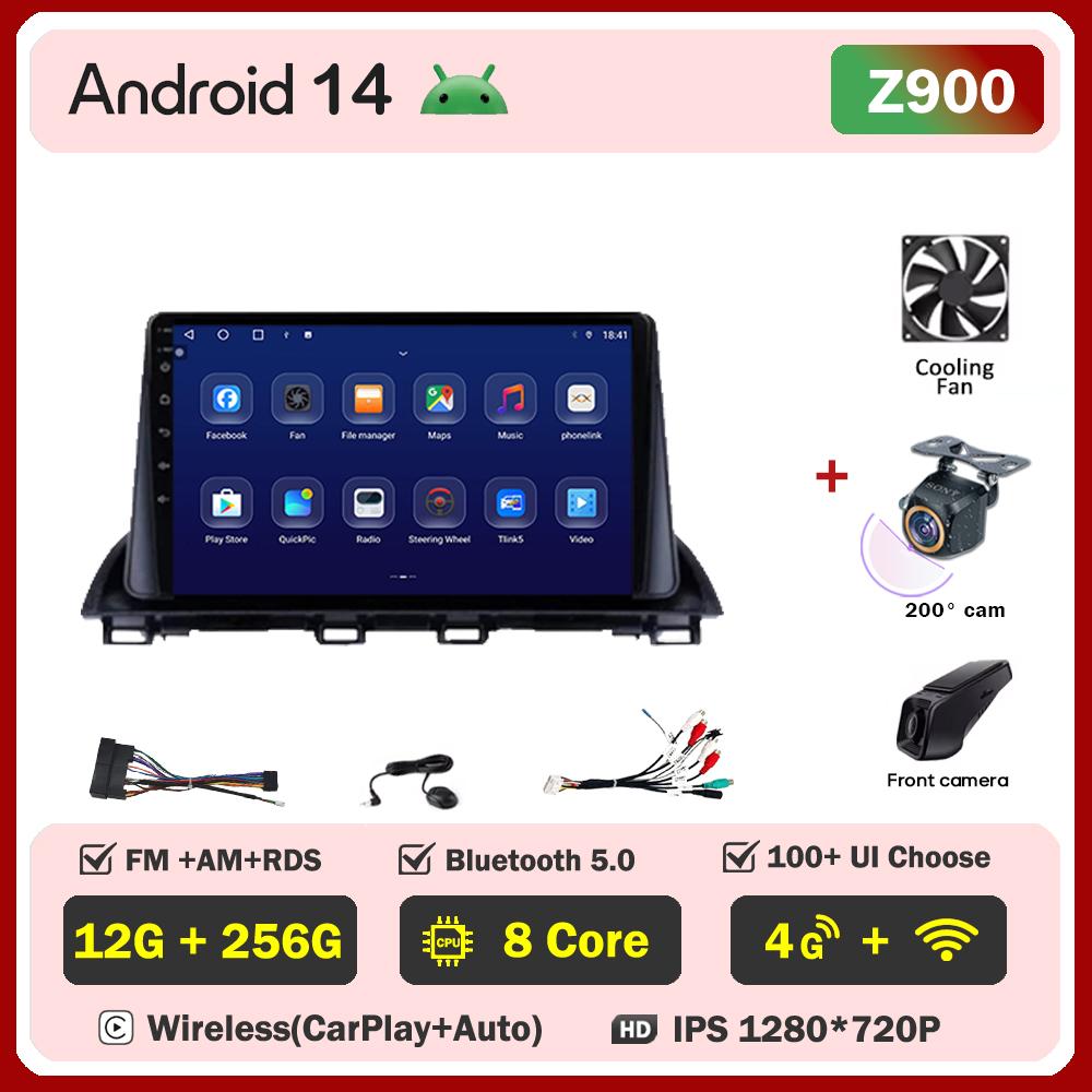 For Mazda 3 Axela 2014 22015 2016 2017-2019 Car Multimedia Video Player Touch Screen Android 14 Car Radio GPS Navigation Wifi