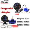 Round LCD Digital Car Truck Water Temp Gauge 10mm Temperature Sensor Temperatura Moto Meter with 28mm 30mm 32mm 34mm Adapter