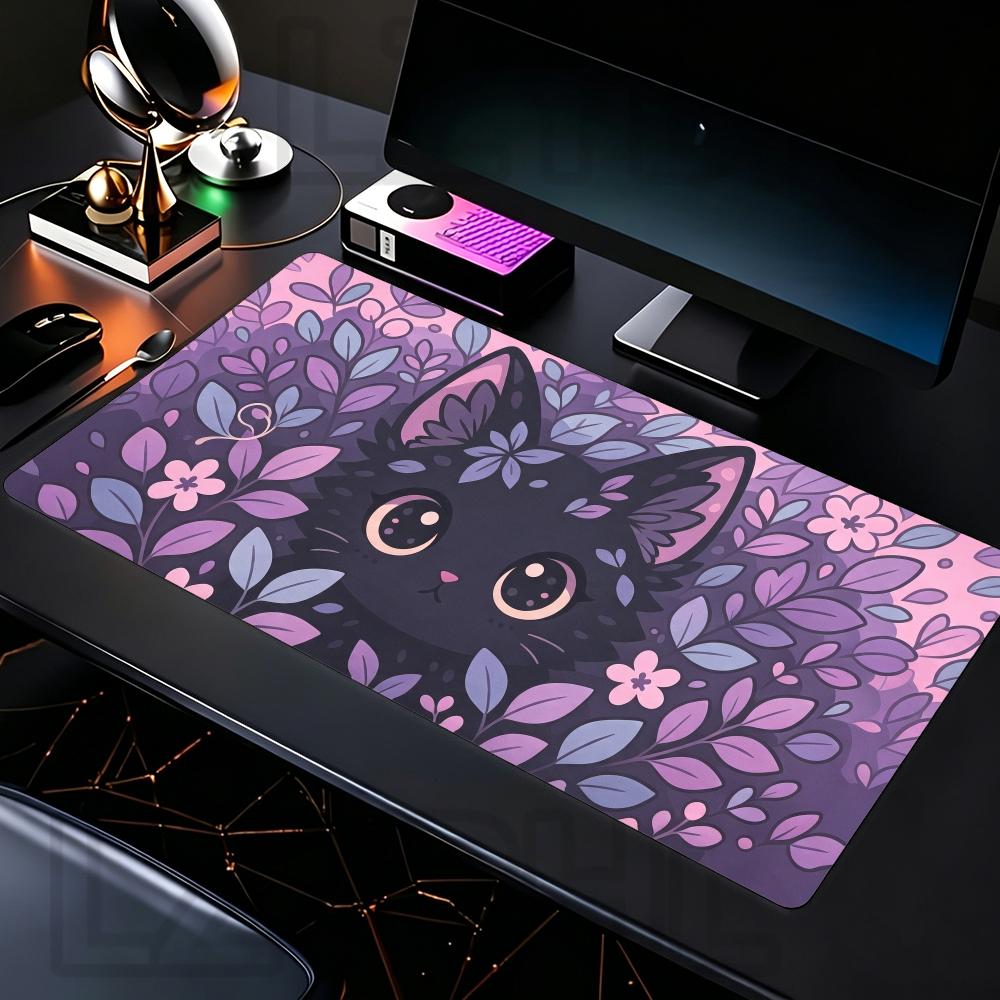 Cute Cat Game Mouse Pad Large Computer Accessories Office Table Mats Rubber Anti-slip Gaming Keyboard Mousepads Long Desk Pads