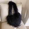 Yogodlns Long Plush Women's Large Shoulder Bag Luxury Faux Fur Female Love Shape Bags Y2k Punk Girls Fluffy Tote Handbags Crossbody Bag