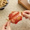 Hand-Painted Enamel Gilded Square Ceramic Teapot Set with Gift Box