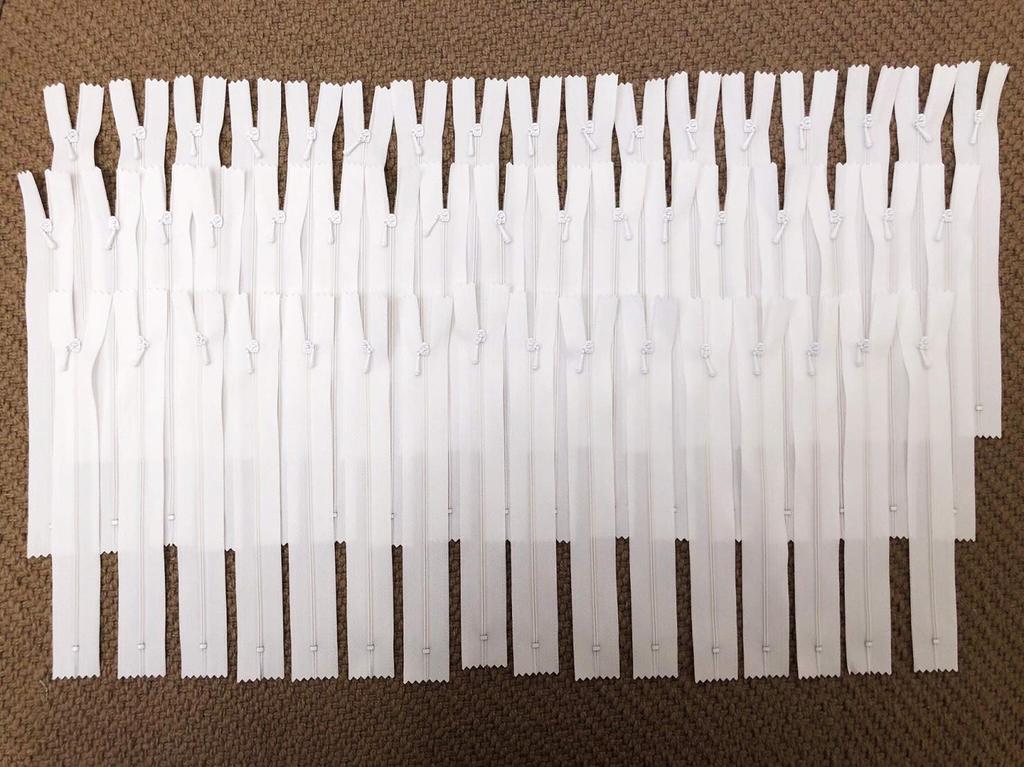 Petite Marie For Dolls 40cm 60cm Doll Clothes Materials 16cm Mini Zipper No Stopper White 501 Made In Japan [Petite Marie] 1/3 (50 Pieces)