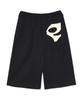 PEACE MAKER Pce Applique Deep Tuck Bermuda Sweat Shorts (Black)