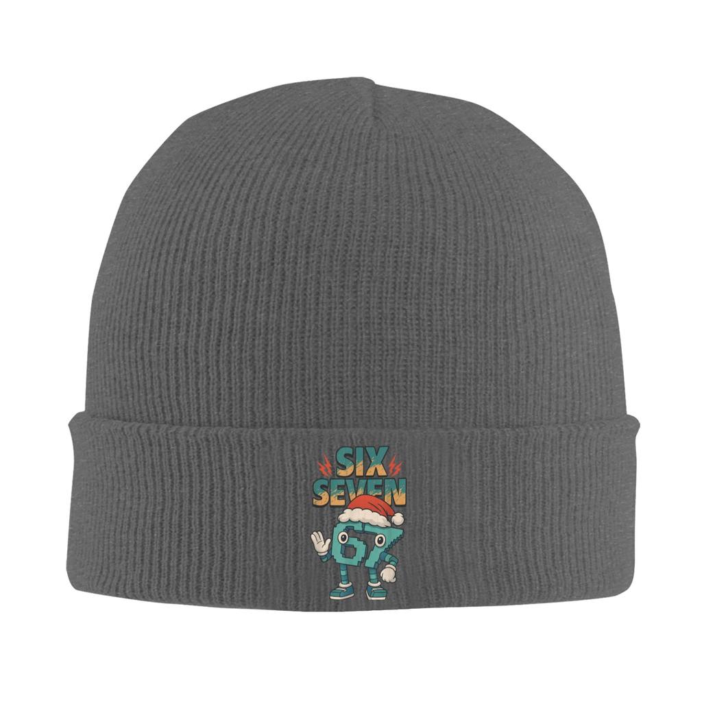 Meme 67 Six Seven 6 7 Italian Brainrot Christmas Beanie Hats Knitting Hat Unisex Unisex Warm Soft Caps Autumn Winter Gym Bonnet Hats