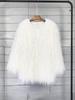 Korean Style Women's Tan Faux Lamb Wool Mid-Length Coat