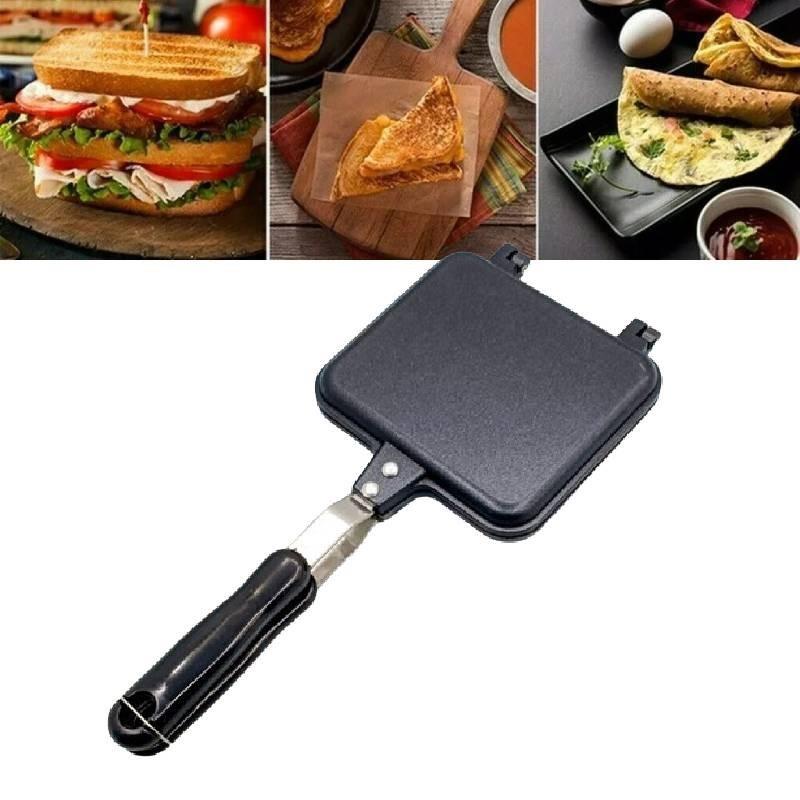 Strapazierfähiger Aluminium-Gaskocher Sandwich-Toaster-Pfanne Doppelseitig Antihaftbeschichtet