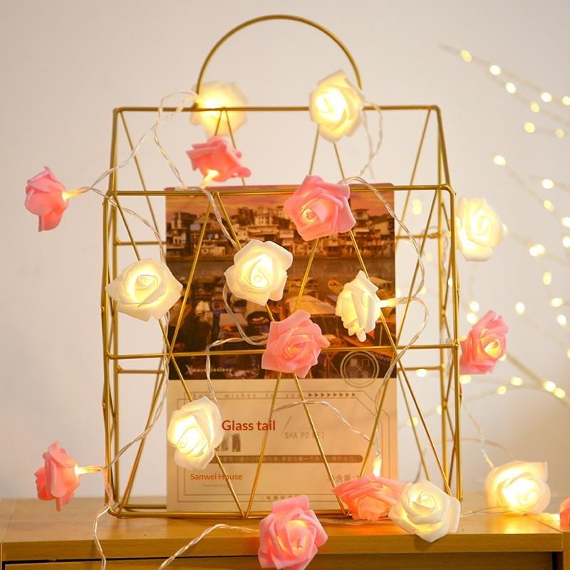 1 Set 3 Meters 20leds Rose Flower String Lights Battery Operated Romantic Red Pink White Rose Lights Artificial Flowers Led Lamp