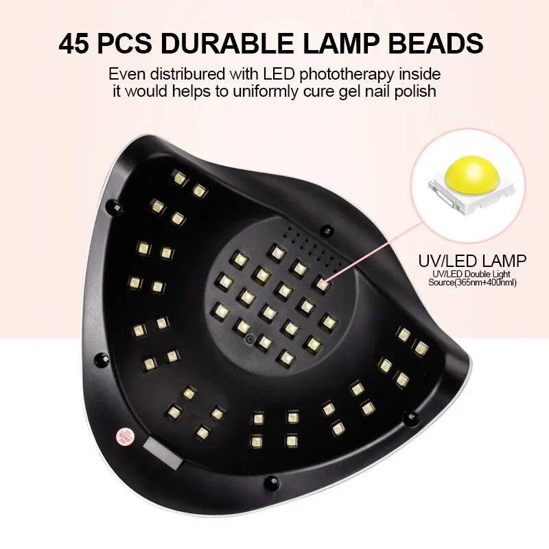 SUN S1 MAX Professional Nail Drying Lamp for Manicure 45LED90W Nails Gel Polish Drying Machine with Auto Sensor UV LED Nail Lamp