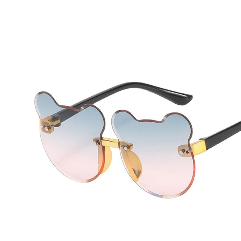 2023 New Summer Girl Boys Cute Kids Rimless Sunglasses Animal Cartoon Bear Children Baby Outdoor Sun Glasses UV400 Oculos De Sol
