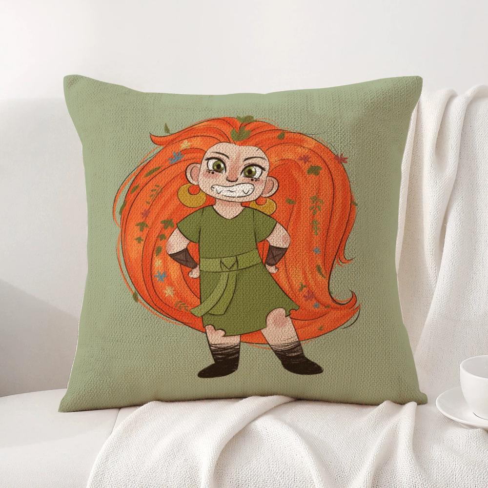Ireland W-Wolfwalkers Cushion Cover Summer Coolness Linen Fabric Double-Sided Printing Pillow Case Sofa Home Decor Gift