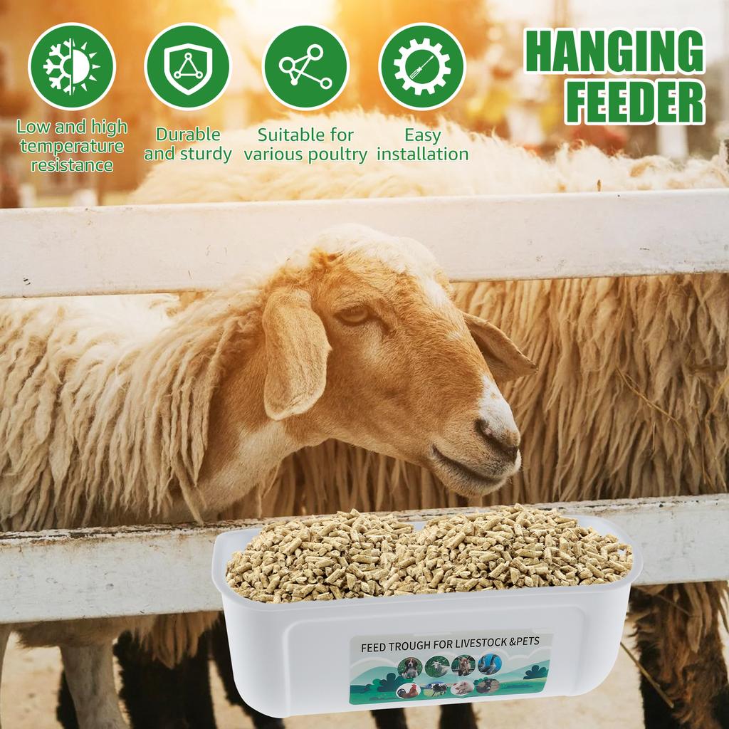 2 Stück Hängender Hühnerfutterspender BPA-frei Geflügelfutterbehälter Einfach zu installieren Ziegenfutterspender Mehrzweck-Futtertrog für Ente Ziege