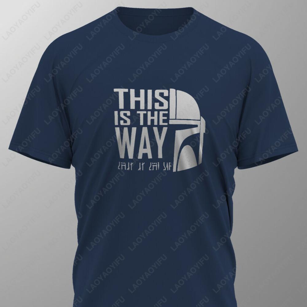 THIS IS THE WAY Mandalorian T-Shirt Tee Screen Printed Design New Summer O-neck Male Classic Breathable Simple Short-sleev