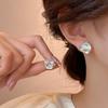 White Enamel Flower Stud Earrings for Women Folded Unique Design Multi-layers Floral Female Small Earrings  New Brincos