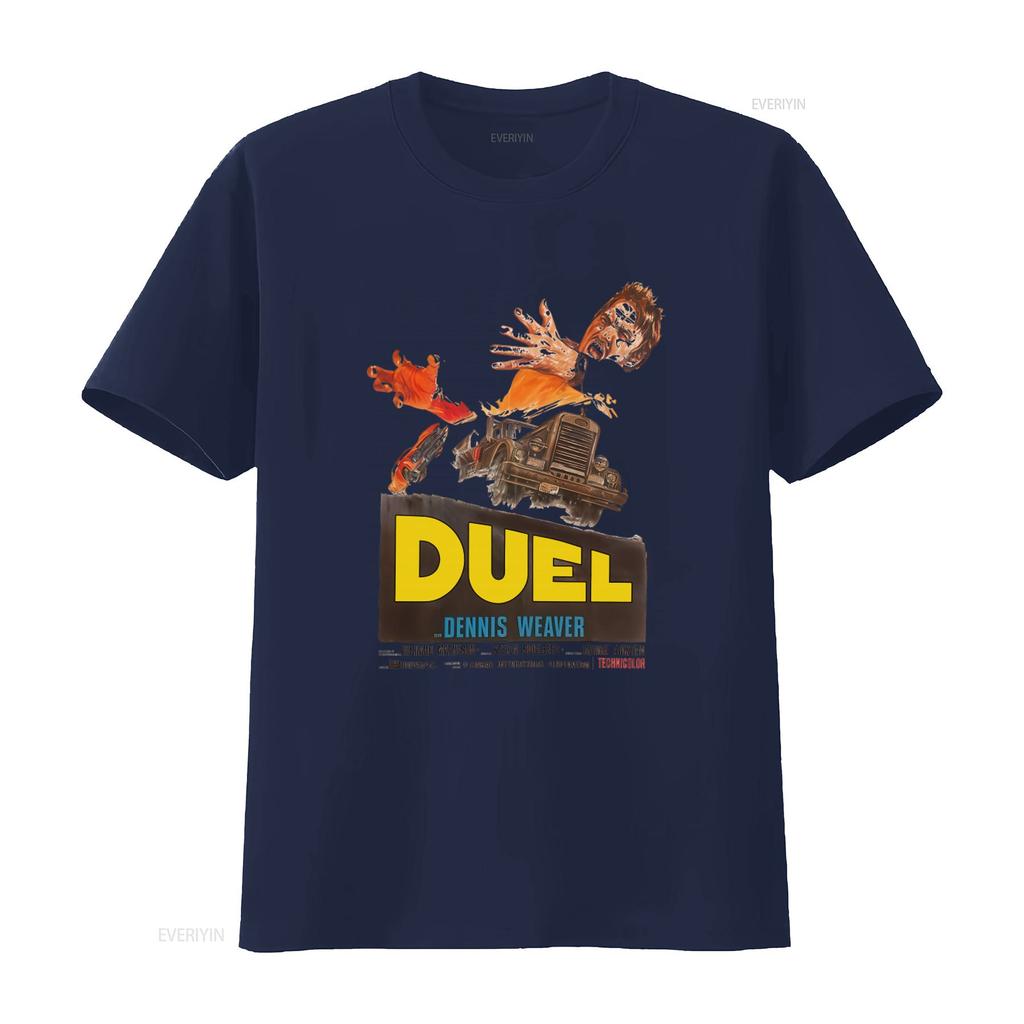 Steven Spielberg Duel Movie T Shirt Retro Horror Truck Design for Premium Quality Cotton Vintage Washed Fashion Breathable