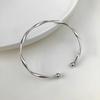 Silver Color Open Cuff for Women Twist Curved Bracelets Punk Fashion Female Metal Wrist Jewelry pulseras mujer 2023 new