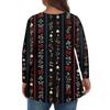 Women's Fashionable Casual Long Sleeved Plus Size  Print Top Plus Size Floral Print Top