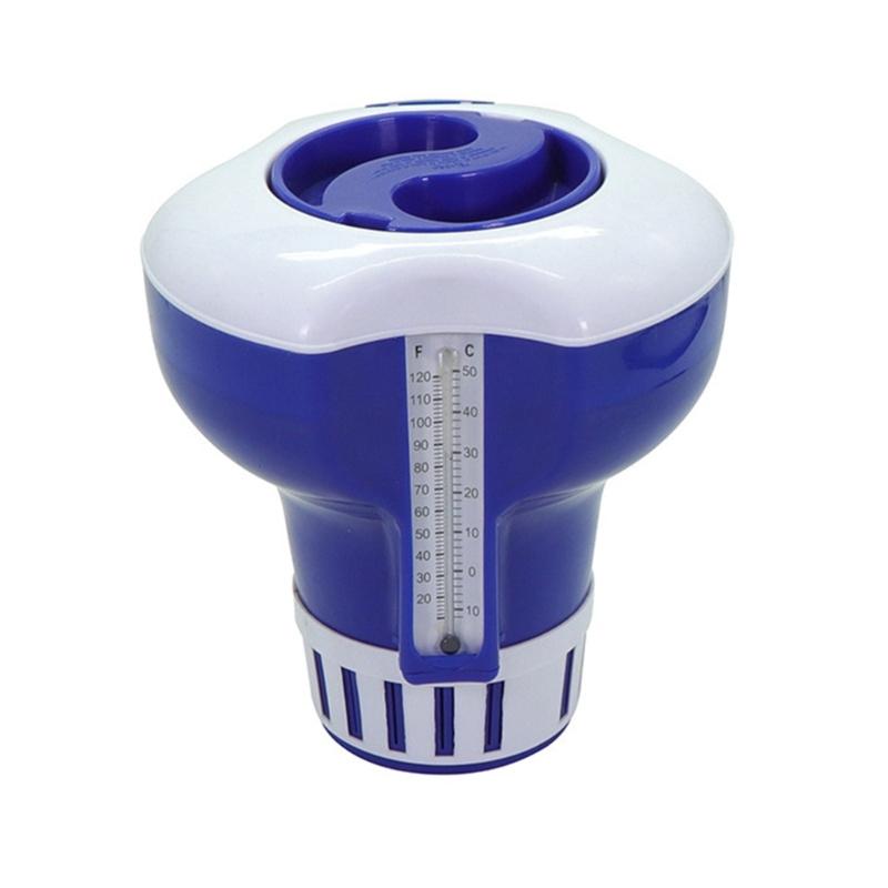 

Floating Pool Chemicals Dispenser with Built-in Thermometer Pool Chlorine Floater Dispenser Chlorine Tablet Dispenser 1