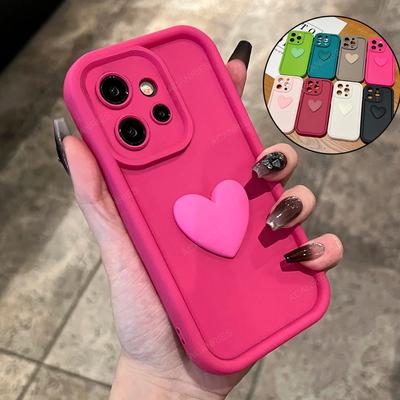 Girl Cute 3D Love Heart Matte Case pro Xiaomi Redmi Note 12 Pro Plus 5g 4g Nárazuvzdorný měkký silikonový zadní kryt na Note12 12pro