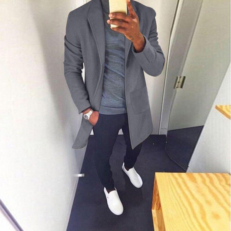 Men's Winter Warm Slim Trench Coat Cardigan For Stylish Formal Outfits