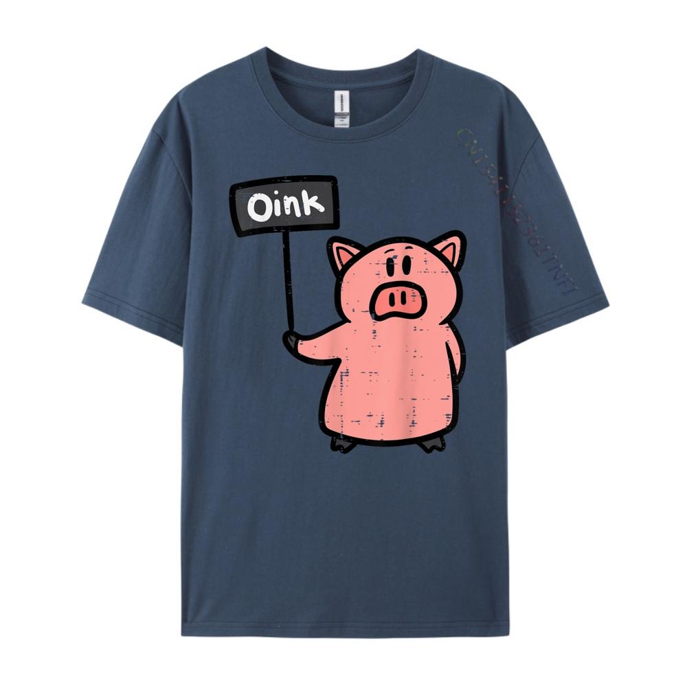 

Pig Oink Sign Hog Swine Farm Animal T Shirts For Men Tshirt Green And White Graphic T Shirt Christmas Hip Hop 4XL