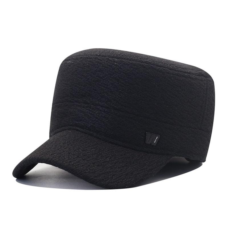 Autumn and Winter Men's Cap Dad Among the Elderly Grandfather Old Man Baseball Cap Flat Top Fleece Ear Protector Warm Hat