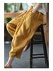 Women's Dopamine Retro Zen Style Elastic Waist Cotton Linen Cropped Harem Pants for Spring Summer